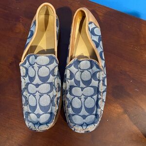 Coach Blue and Tan Loafers